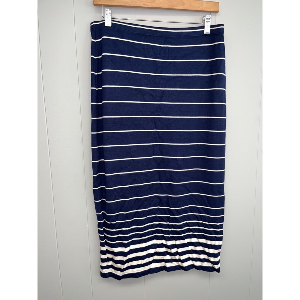Max‎ Studio Blue And White Striped Skirt Medium